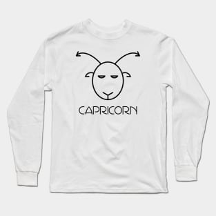 Capricorn Doodle Line Art Long Sleeve T-Shirt